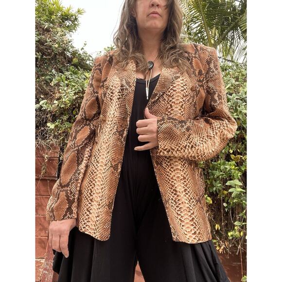 Jean Paul GAULTIER PARIS Python Print Rayon Jacket Size Large JPG - Picture 1 of 11